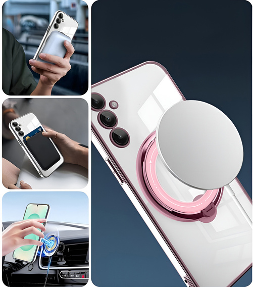 Carcasă magnetică pentru Samsung Galaxy S25+ Plus, pentru MagSafe, roz