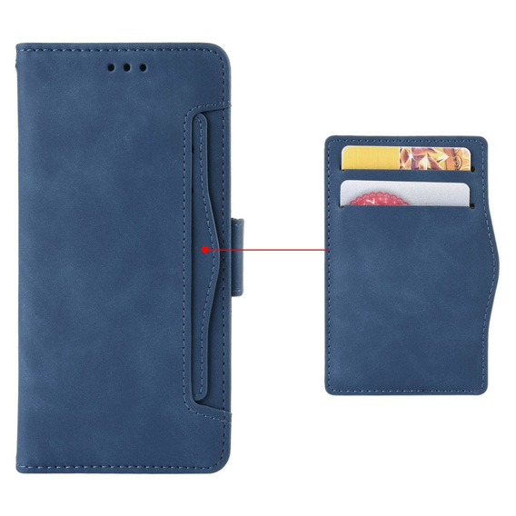 Cu clapetă pentru Oppo Reno 13 Pro, Card Slot, albastru închis