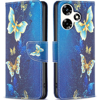 Cu clapetă pentru Infinix Hot 30, Wallet, butterfly, albastru