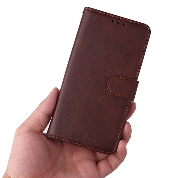 Cu clapetă pentru Samsung Galaxy A34 5G, Leather Wallet, maro