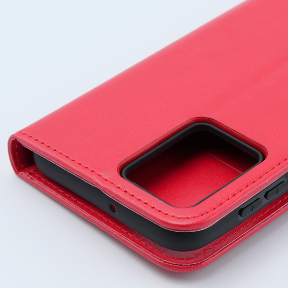 Cu clapetă pentru Motorola Moto G54 5G, Crazy Horse Wallet, roșu