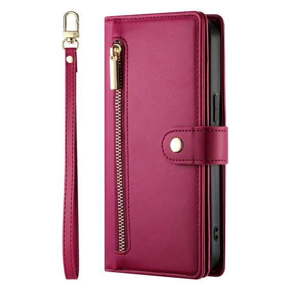 Wallet Zipper Pocket flip caz pentru Samsung Galaxy A17 5G, Wallet Zipper Pocket, roșu