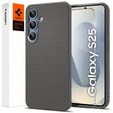 Carcasa Spigen pentru Samsung Galaxy S25, Liquid Air, negru + 9H Tempered Glass