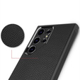 Husă din piele pentru Samsung Galaxy S24 Ultra, ERBORD LeatherGuard MagSafe, negru