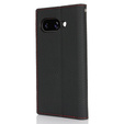 Cu clapetă pentru Google Pixel 9A, Litchi Skin Grain, negru