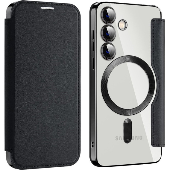Cu clapetă pentru Samsung Galaxy S24+ Plus, RFID Wallet MagSafe CamShield, negru