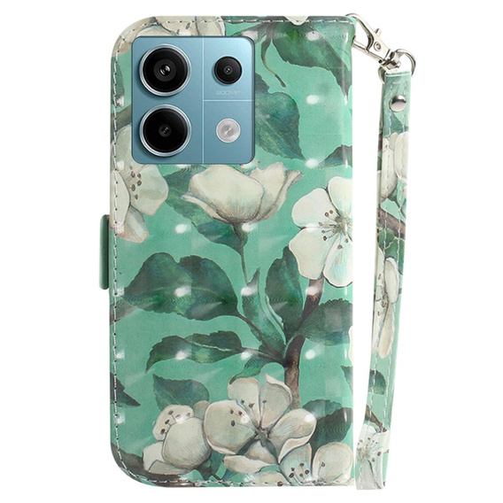 Cu clapetă pentru Xiaomi Redmi Note 13 Pro 5G, Wallet, Flowers verde