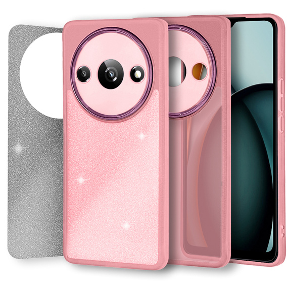 Huse pentru Xiaomi Redmi A3, Glittery Powder, roz