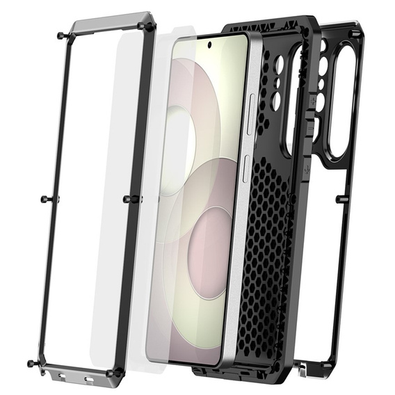 Husă blindată cu sticlă încorporată pentru Samsung Galaxy S26 Ultra, negru