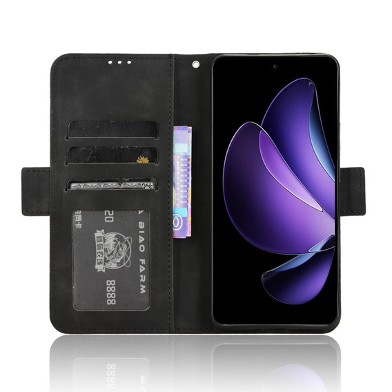 Cu clapetă pentru Oppo Reno 13F / Oppo Reno 13FS, Card Slot, negru