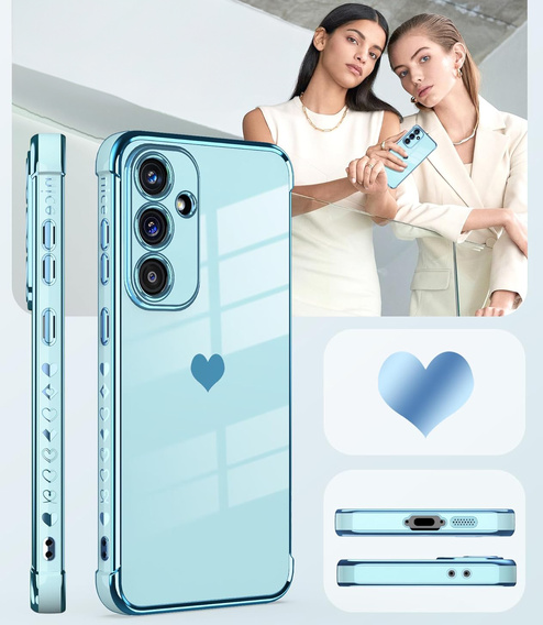 Carcasa pentru Samsung Galaxy A26, Electro heart, albastru + sticlă 9H
