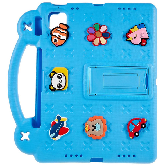 Husă pentru copii pentru Apple iPad Air 11" 6 gen. 2024, Cute Patterns, cu suport, albastru