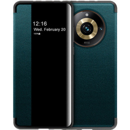Husă cu clapetă pentru Realme 11 Pro 5G / 11 Pro+ 5G, Side View, verde