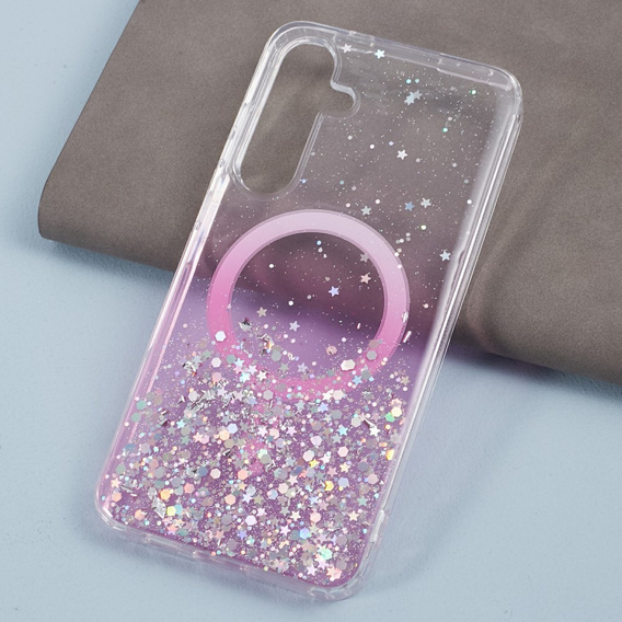 Husă pentru Samsung Galaxy S24, Glittery, pentru MagSafe, roz