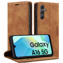 Husă pentru Samsung Galaxy A16, ERBORD Vintage, portofel cu clapetă, maro