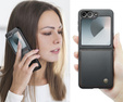 Husă pentru Samsung Galaxy Z Flip7 FE / Z Flip6, CASEME Litchi Leather, negru