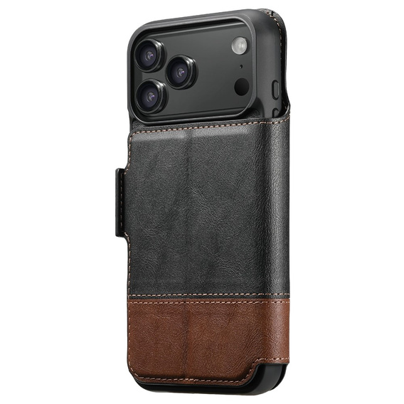 Husă flip 2 în 1 pentru iPhone 17 Pro Max, SUTENI, pentru MagSafe, negru