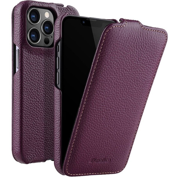 MELKCO carcasă flip pentru iPhone 13 Pro Max, piele, flip, violet
