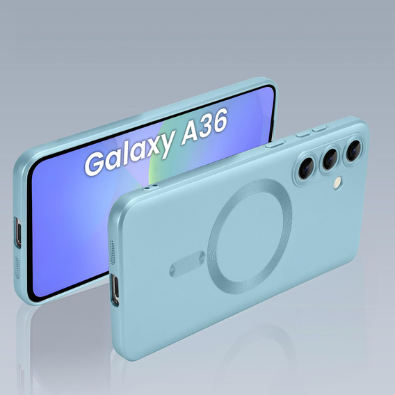 Carcasă pentru Samsung Galaxy A36, ColorMag, pentru MagSafe, albastru + sticlă călită 9H