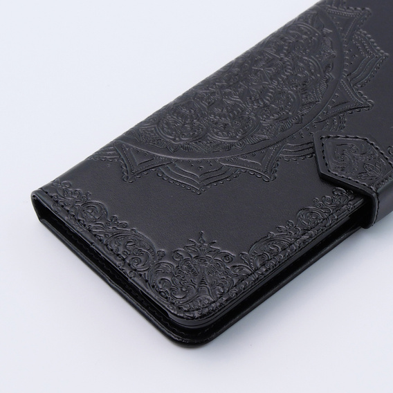 Cu clapetă pentru Motorola Moto G54 5G, Mandala, negru