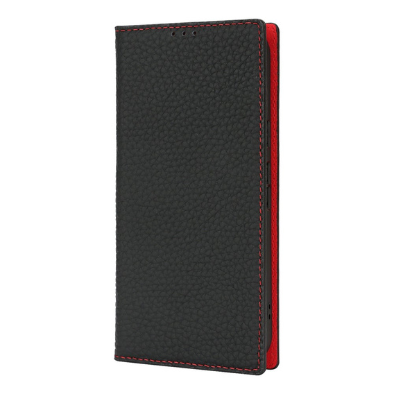 Husă cu clapetă pentru Google Pixel 10 Pro XL, piele Litchi Grain, negru