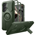 Husă blindată pentru Samsung Galaxy S25, Dexnor CamProtect MagSafe, verde (Două rame)