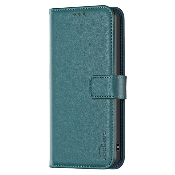 Husa cu clapetă pentru Xiaomi Redmi Note 13 Pro 4G, BINFEN Wallet, verde