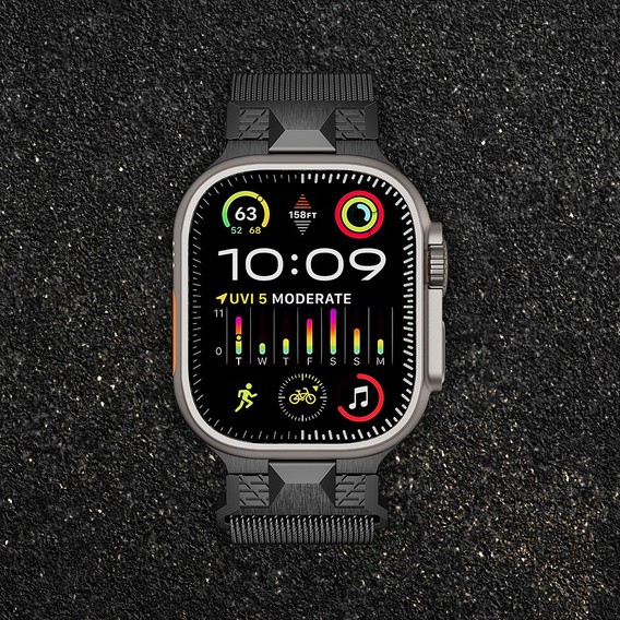 Bransoleta do Apple Watch 1/2/3/4/5/6/7/8/SE/ULTRA 42/44/45/49 MM, Czarna