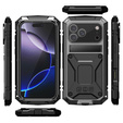 Husă R-JUST cu suport și sticlă încorporată pentru iPhone 17 Pro Max