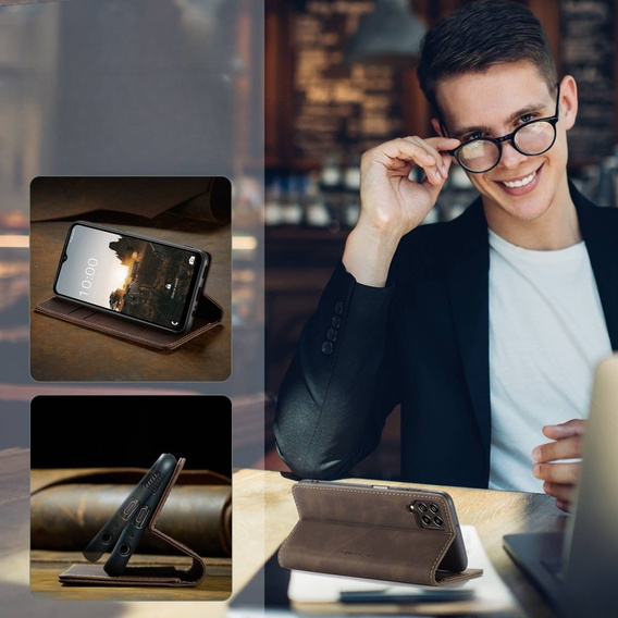 Husa CASEME pentru Samsung Galaxy M33 5G, Leather Wallet Case, maro