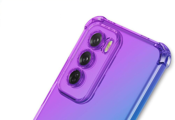 Husa pentru Oppo Reno 12 Pro, Gradient Dropproof, Violet / albastru
