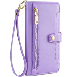 Cu clapetă pentru Samsung Galaxy A54 5G, Wallet Zipper Pocket, violet
