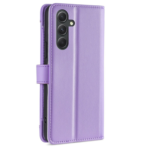 Cu clapetă pentru Samsung Galaxy A54 5G, Wallet Zipper Pocket, violet
