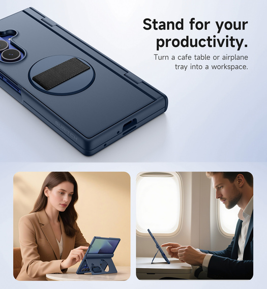 Husă Suritch cu suport 360° și protecție ecran integrată pentru Samsung Galaxy Z Fold7