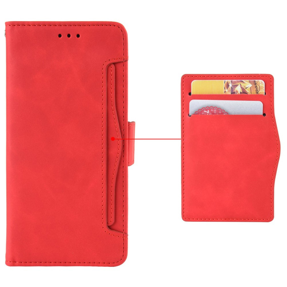 Cu clapetă pentru Motorola Edge 50 Ultra, Card Slot, roșu