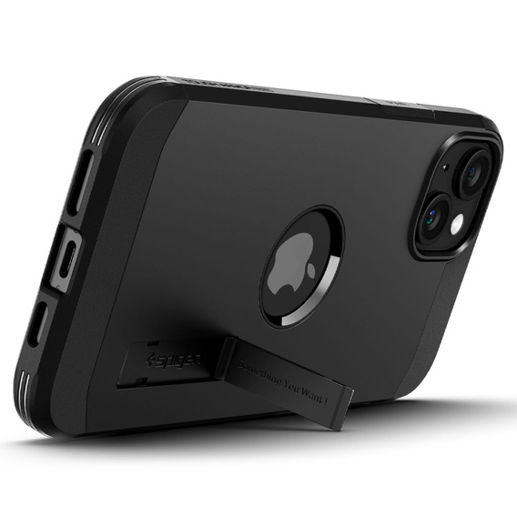 Carcasa Spigen pentru iPhone 15, Tough Armor Mag MagSafe, negru + 9H Tempered Glass