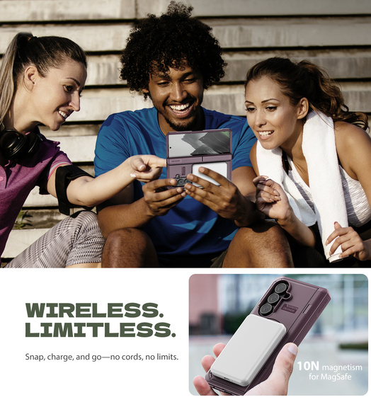 Husă magnetică blindată Dexnor cu două suporturi pentru Samsung Galaxy Z Fold7