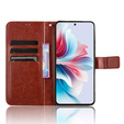 Cu clapetă pentru Oppo Reno 11F 5G, Crazy Horse Wallet, maro