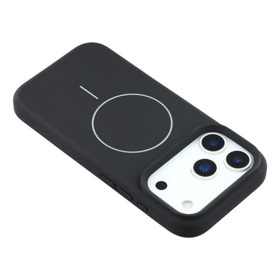 Manșon din silicon pentru iPhone 17 Pro Max, pentru MagSafe, antișoc, negru