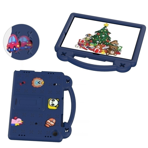 Husă pentru copii pentru Samsung Galaxy Tab A11 Plus / A9 Plus, Cute Patterns, cu suport, albastru închis