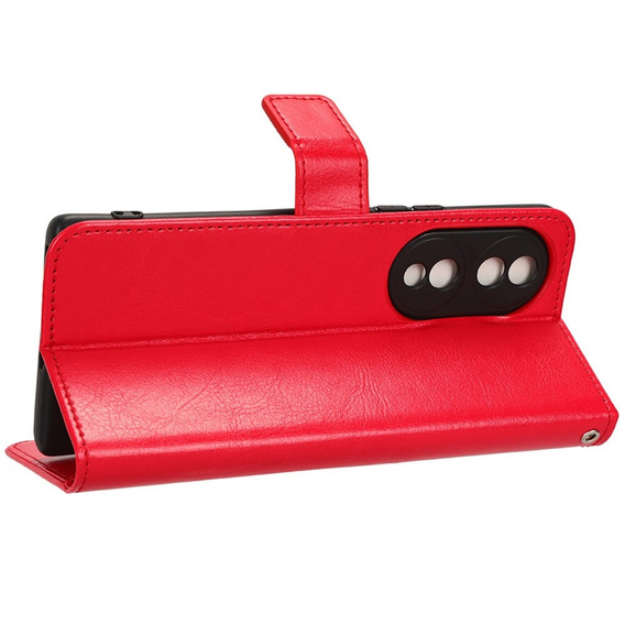 Cu clapetă pentru Honor 70 5G, Crazy Horse Wallet, roșu