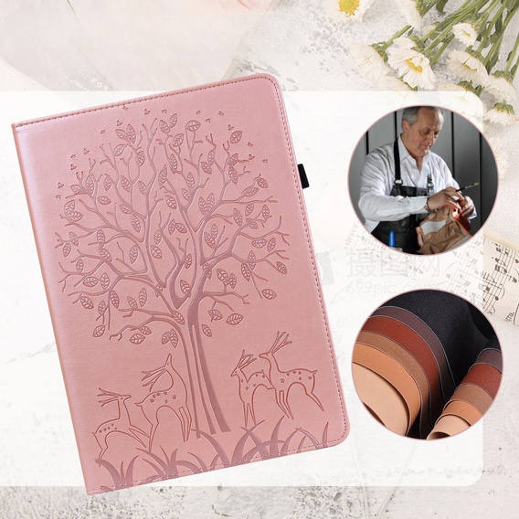 Carcasă cu clapetă pentru Huawei MatePad SE 10.4, tree, roz rose gold