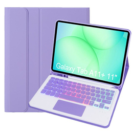 Husă cu tastatură Bluetooth iluminată și touchpad pentru Samsung Galaxy Tab A11+