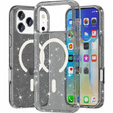 Husă pentru iPhone 17 Pro, pentru MagSafe, glitter - negru translucid