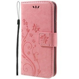 Cu clapetă pentru iPhone 7/8/SE 2020/SE 2022, Butterfly, roz