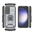 Husă pentru Samsung Galaxy S24, KickStand Camera Lens, gri
