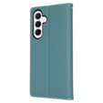 Cu clapetă pentru Samsung Galaxy S25, Litchi Skin Grain, albastru