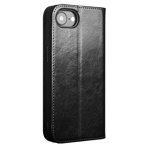 Carcasa flip pentru Iphone 16E, QIALINO Leather Wallet, negru