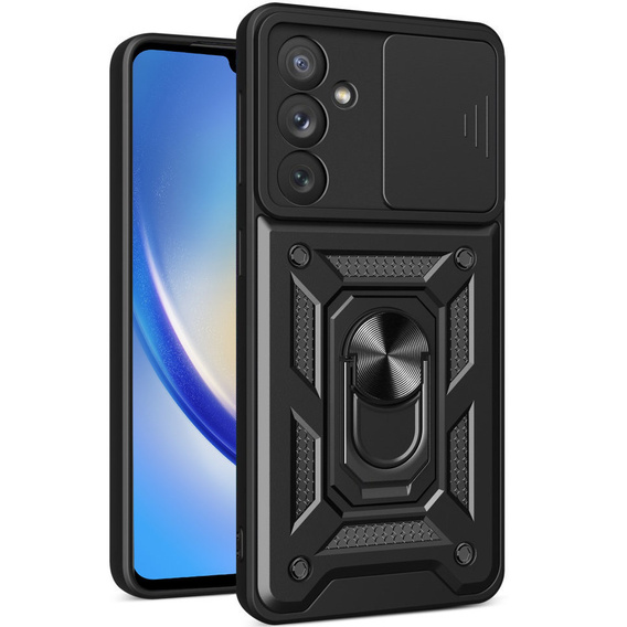 Husă blindată pentru Samsung Galaxy A34 5G, CamShield Slide, negru