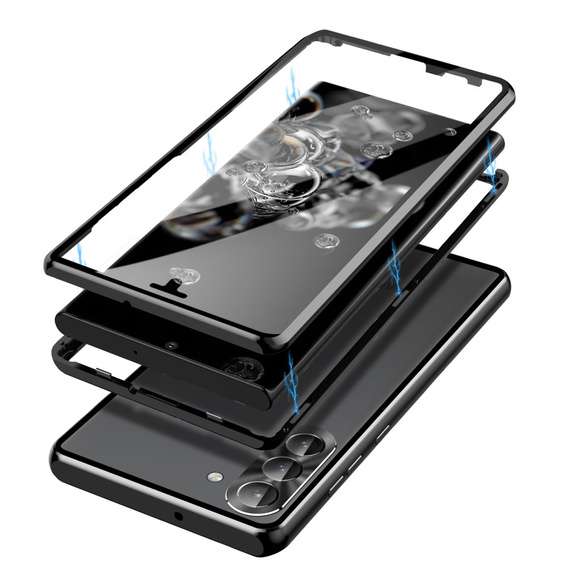 Husa pentru Samsung Galaxy S23 Plus, Magnetic Dual Glass, negru
